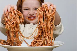 messy spaghetti